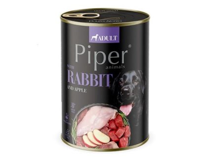 NEW PIPER z królikiem i jabłkiem, karma w puszce dla psów 400g
