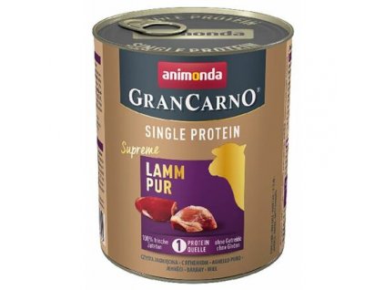 GRANCARNO Single Protein 800 g čisté jehněčí, konzerva pro psy