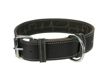 RUSTIC kožený obojek Heartbeat - černá (Velikost obojku RUSTIC HEARTBEAT M:38-47cm/40mm)