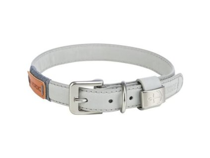 BE NORDIC kožený obojek - světle šedá (Velikost koženého obojku BE NORDIC L-XL: 55 cm/30 mm)