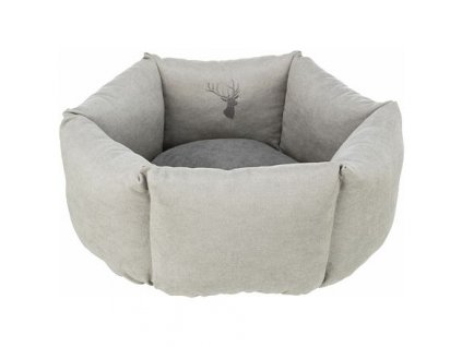 LENI round bed with high edge, ø 55 cm, sand/gray