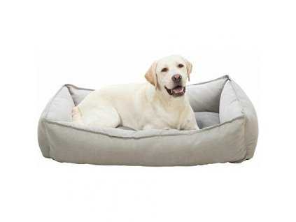 Bed LENI rectangle with edge, sand/gray