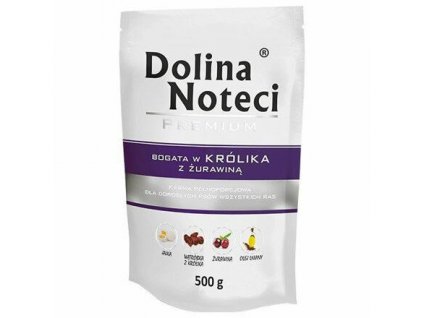 DOLINA NOTECI PREMIUM králík s brusinkami kapsička pro psy 500 g