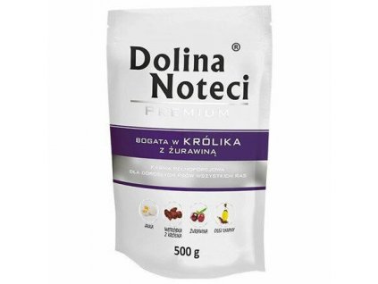 DOLINA NOTECI PREMIUM králik s brusnicami vrecko pre psov 500 g