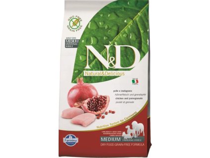 N&D PRIME Dog Grain Free Adult M/L Kurczak i Granat 2,5 kg