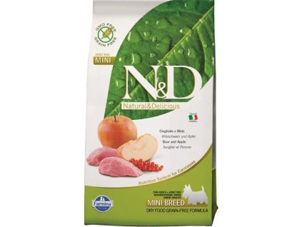 N&D PRIME Dog Grain Free Adult Mini Dzik i Jabłko 2,5 kg