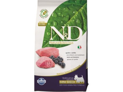 N&D PRIME Dog Grain Free Adult Mini Lamb & Blueberry 800g