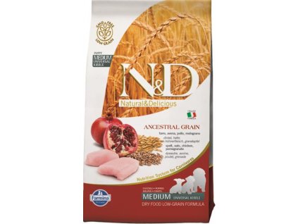 N&D Low Grain Dog Puppy M/L Chicken & Pomegranate 12 kg