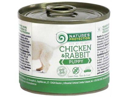 Nature's Protection Dog konzerv Puppy csirke/nyúl 200 g