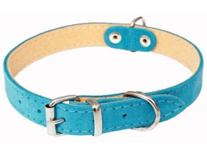 Suede collar. Leather SUNNY Light Blue BAFPET 1.6 x 40cm