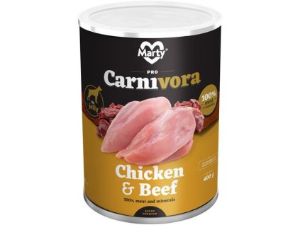 MARTY canned food for dogs ProCarnivora-chicken+beef 400 g