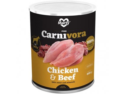 MARTY canned food for dogs ProCarnivora-chicken+beef 800 g