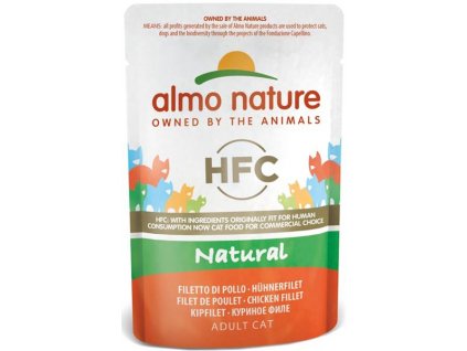 Almo Nature cat kaps. Natural-kuřecí filet 55g