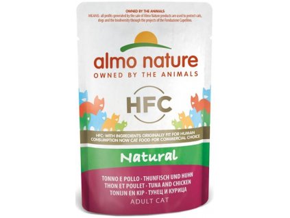 Almo Nature cat kaps. Natural-tuňák a kuře 55g