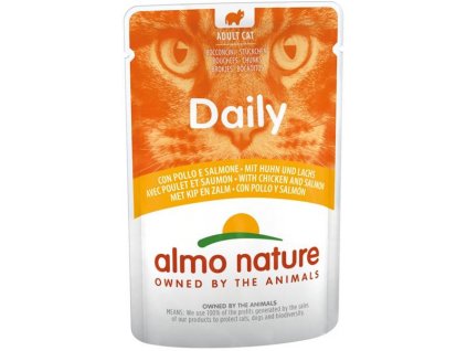 Almo Nature Daily Menu cat kaps. kuře a losos 70g