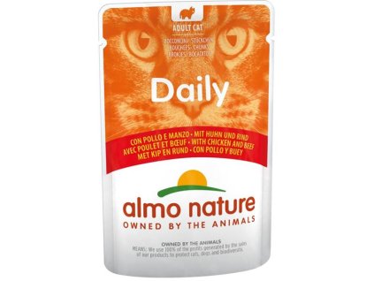 Almo Nature Daily Menu cat vreciek. Kurča a hovädzie 70g