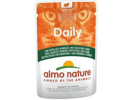 Almo Nature Daily Menu cat vreciek. teľacie a jahňa 70g