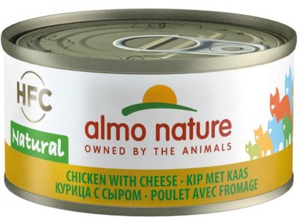 Almo Nature cat konz. Natural-kuře se sýrem 70g