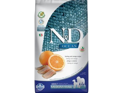 N&D OCEAN Dog Grain Free Adult M/L Herring & Orange 2,5 kg