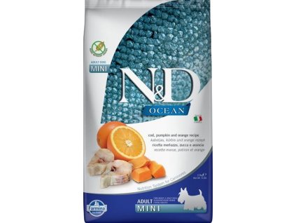 N&D OCEAN Dog Grain Free Adult Mini Codfish & Pumpki & Orange 2,5 kg