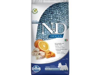 N&D OCEAN Dog Low Grain Adult Mini Kabeljau & Orange 7 kg