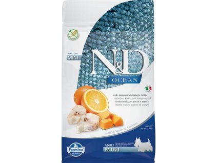 N&D OCEAN Dog Low Grain Adult Mini Codfish & Orange 800 g