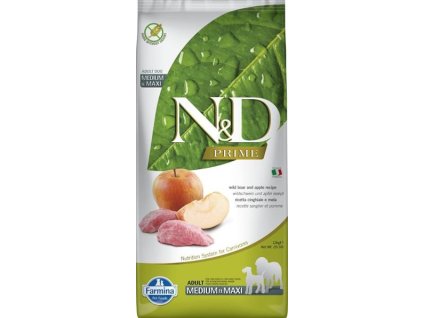 N&D PRIME Dog Grain Free Adult M/L Dzik i Jabłko 12 kg