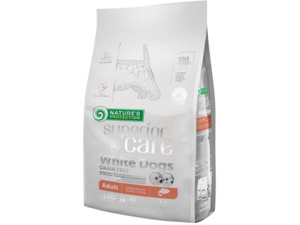Nature's Protection Superior Care Sucha karma dla psów, biała, dla dorosłych małych ras, bez zbóż, łosoś, 1,5 kg