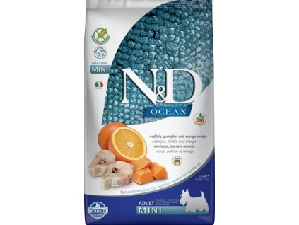 N&D OCEAN Dog Low Grain Adult Mini Codfish & Orange 2,5 kg