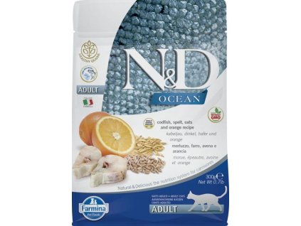 N&D OCEAN Cat Low Grain Adult Codfish & Orange 0,3 kg