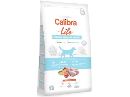 Calibra Dog Life Junior Średniej Rasy Kurczak 12 kg