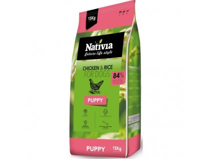 Nativia Puppy Pui & Orez 15 kg