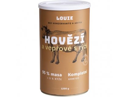 Louie konz. pro psy hovězí a vepřové s rýží 1200 g