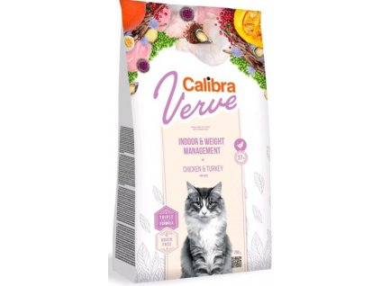 Calibra Cat Verve gabonamentes beltéri és súlyú csirke 750 g