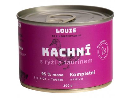 Louie oszukuje. dla kotów kaczka z ryżem i tauryną 200g