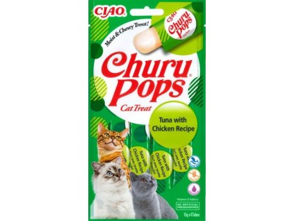 Przysmak dla kotów Inaba Churu Pops z tuńczykiem i kurczakiem 4x15 g
