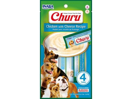 Gustare pentru câini Inaba Churu pui și brânză 4x14 g