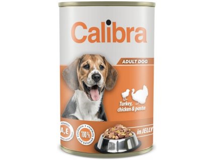 Calibra Dog konz.krůtí+kuřecí+těstoviny v želé 1240 g