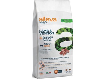 ALLEVA HOLISTIC Trockenfutter für erwachsene Hunde, Lamm und Wild, mittelgroß/maxi, 12 kg