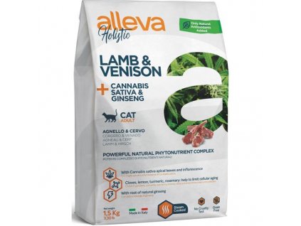ALLEVA HOLISTIC Karma sucha dla dorosłych kotów z jagnięciną i jeleniem 1,5 kg