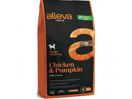 ALLEVA NATURAL Dog Dry Puppy Pui & Dovleac Maxi 2kg