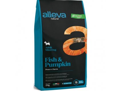 ALLEVA NATURAL Dog Dry Adult Fish & Dovleac Mini 2kg