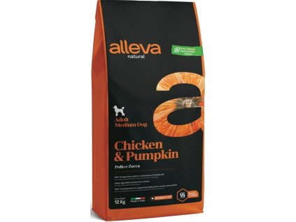 ALLEVA NATURAL Dog Dry Adult Pui & Dovleac Mediu 12 kg