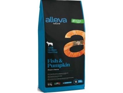ALLEVA NATURAL kutya száraz felnőtt hal és tök közepes/maxi 12 kg