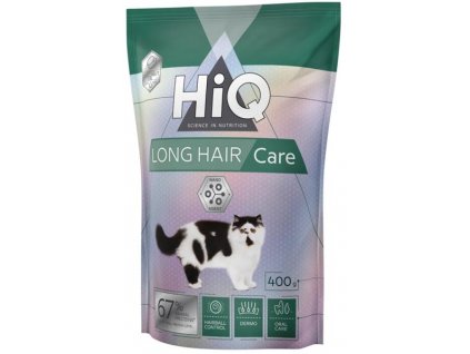 HiQ Cat sucha karma dla dorosłych długowłosych 400 g