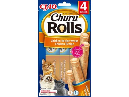 Inaba Churu Rolls cat snack kuře 4x10 g