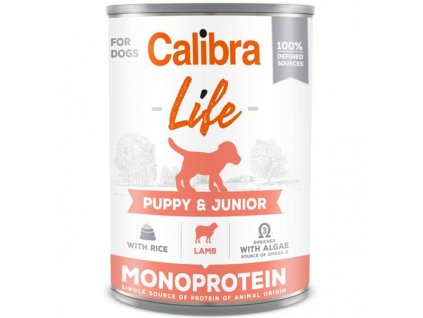 Calibra Dog Life konz. Puppy & Junior Lamb with rice 400g