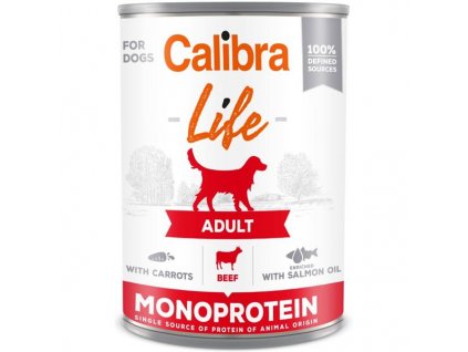Calibra Dog Life conc. Carne de vită adult cu morcovi 400g
