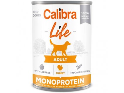 Calibra Dog Life konz. Adult Turkey with apples 400g