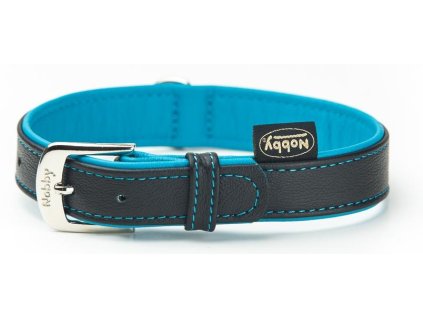 Nobby Pacific kožený obojek tyrkysové lemování L-XL 60cm